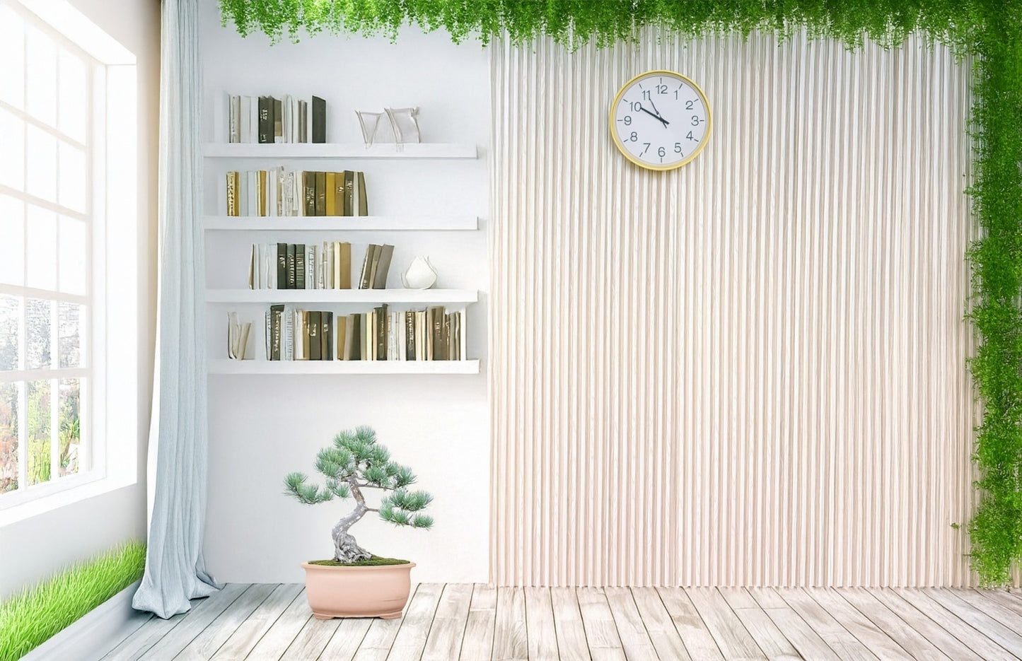 Classic Style White Oak Slat Wall
